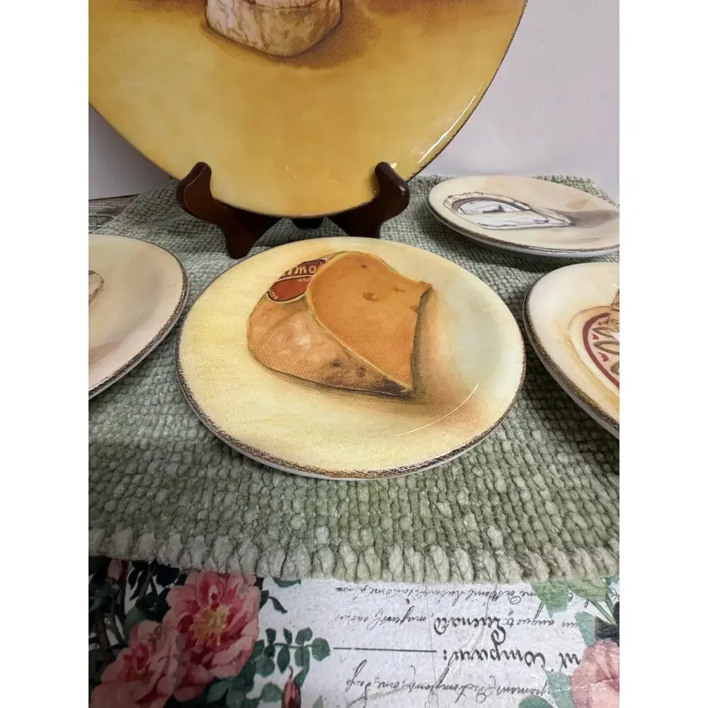 Williams Sonoma Cheese Plate Set 5pc Made In Italy Appetizer Plates